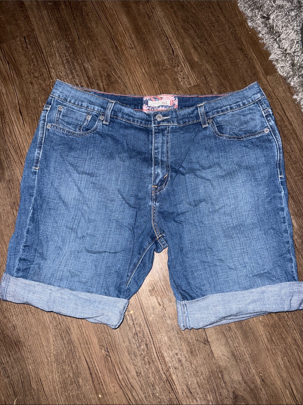 Levi's light blue denim shorts